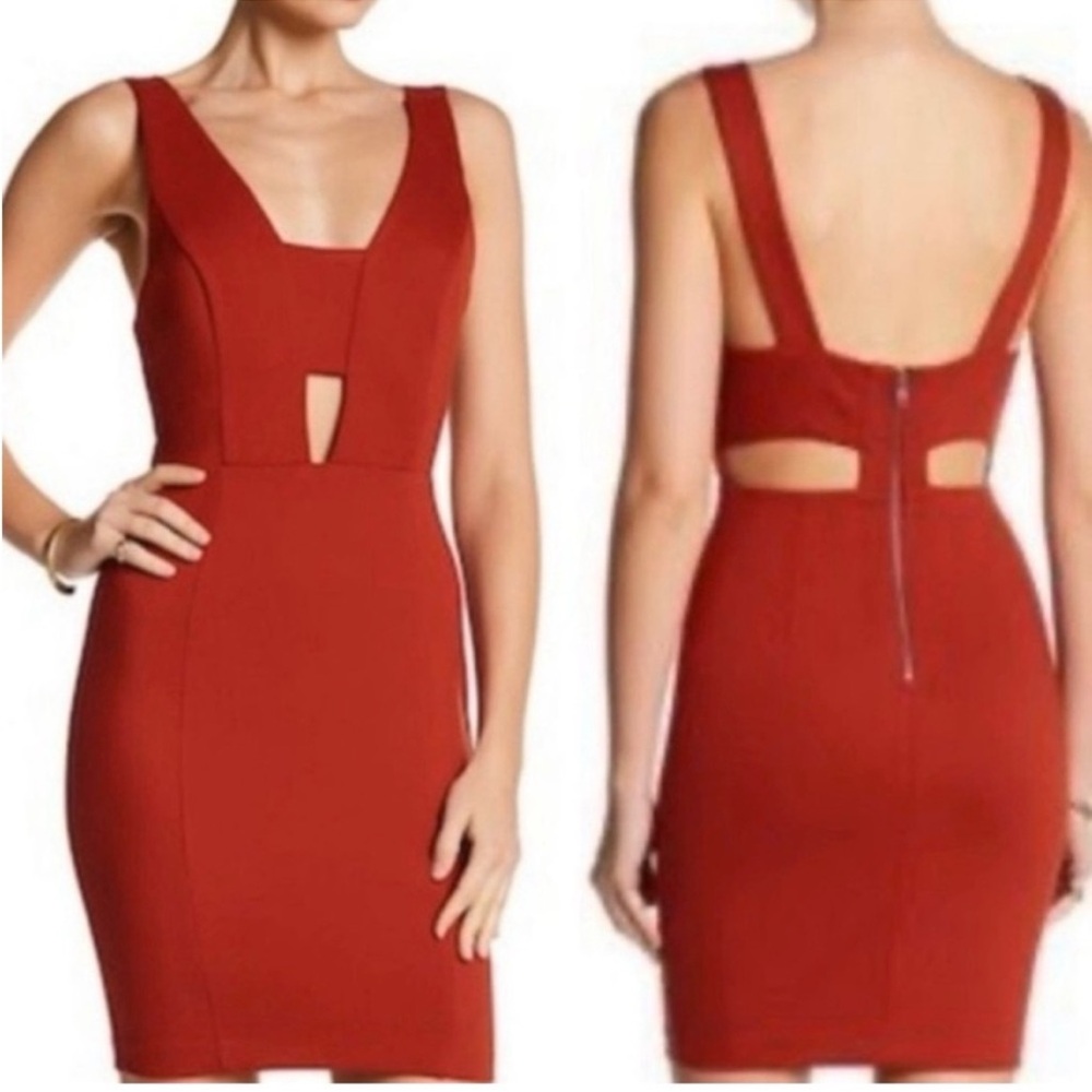 NWOT, ASTR The Label Revolve Knit Bodycon Dress, Rust XS
